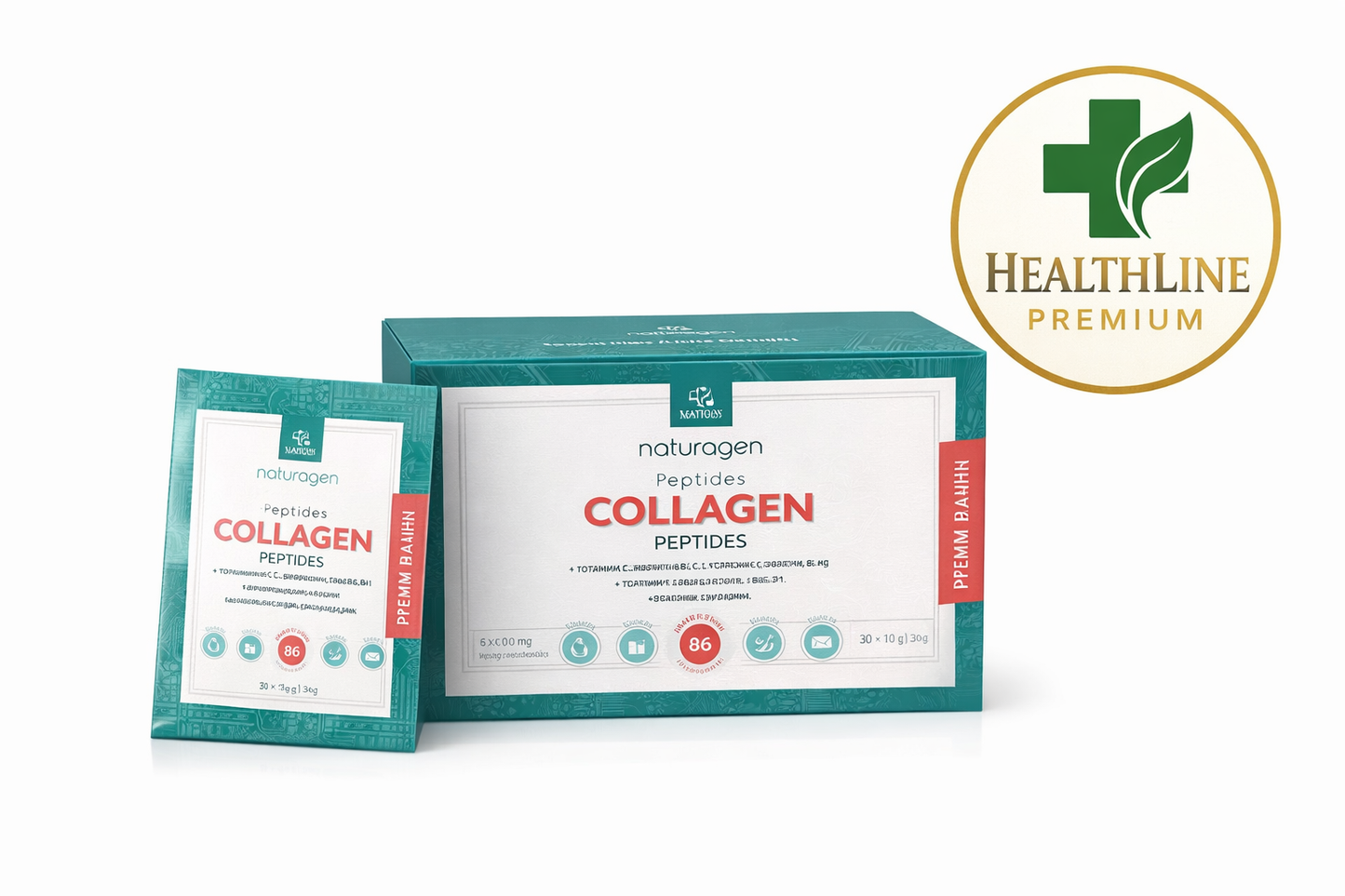 Колаген Пептиди Premium – 10 г сашета, вкус праскова | 30 сашета