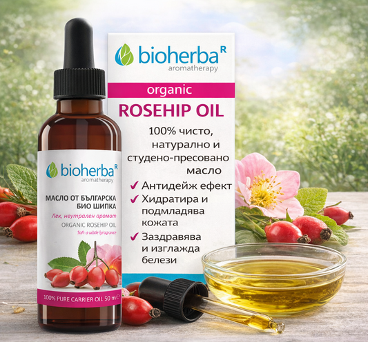 Масло от българска био шипка Bioherba – 100% натурално, студено пресовано, 50 мл