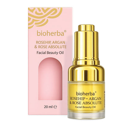 Луксозно масло за лице с Шипка, Арган и Роза Абсолю (20 мл) – Bioherba